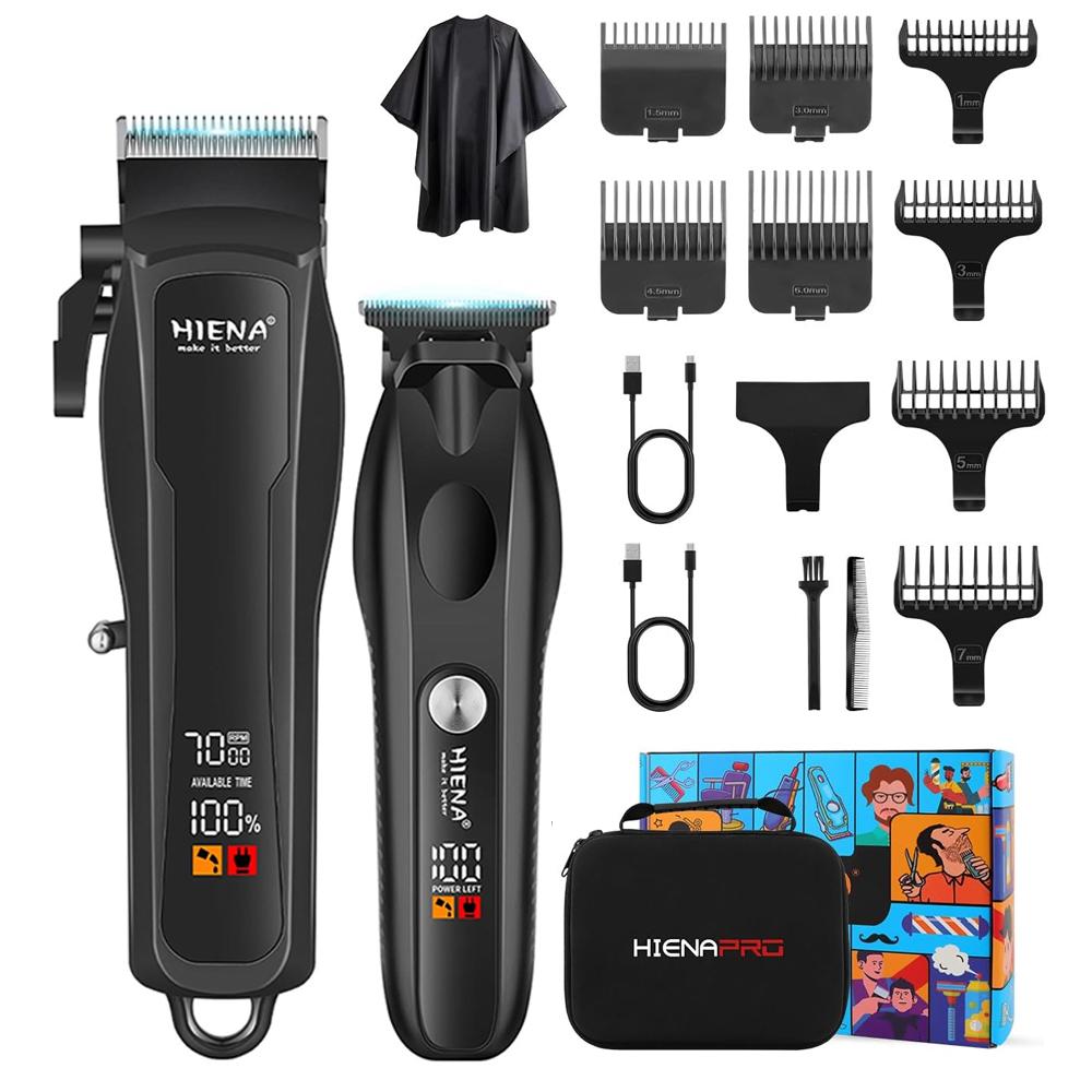 Hair Clippers for Men Professional Cordless Barber T-Blade Beard/Hair Trimmer Set Electric Razor Foil Shaver Nose Men s Hair Cut