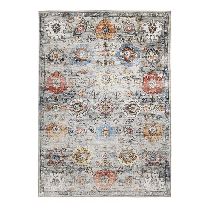 Tapis - THE DECO FACTORY - OLD WAY - Effet vintage - Motifs ornementaux - Gris