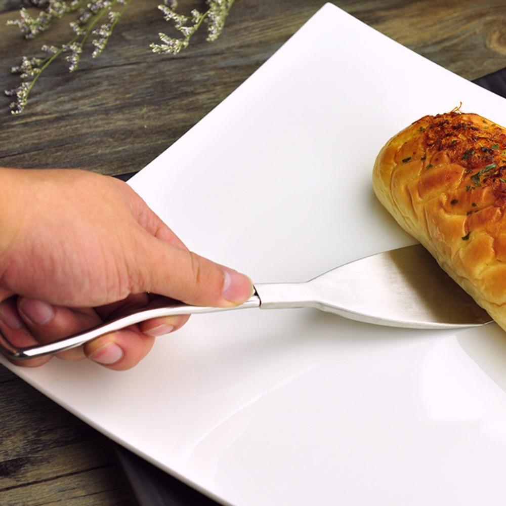 Stainless Steel Cake Spatula Rectangle Head Barbecue Shovel Household Cooking Shovel Teppanyaki
