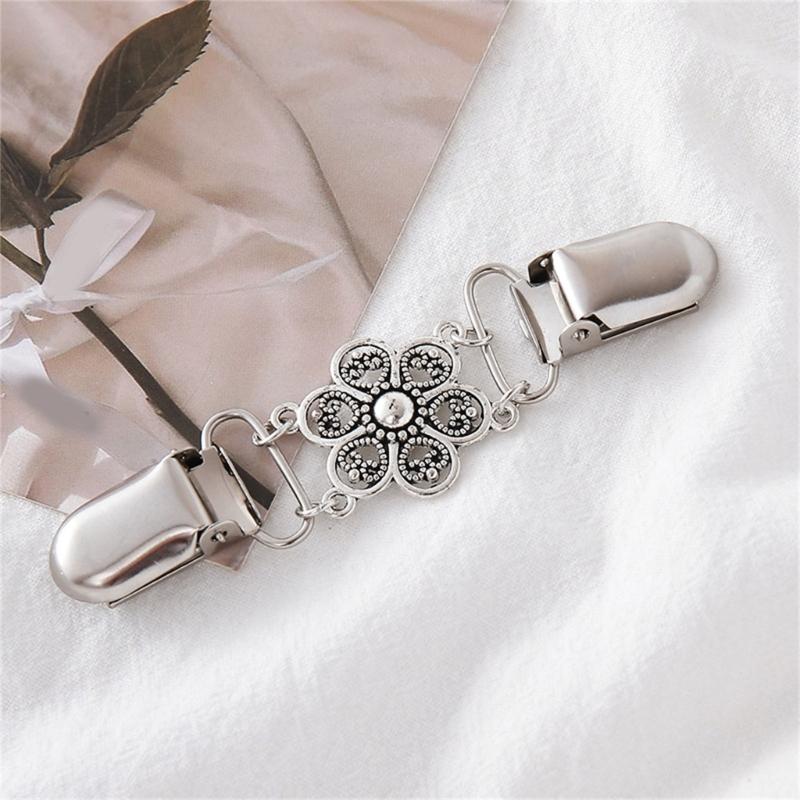 Elegant Floral Brooch Pin For Sweaters And Scarves With Openwork Design