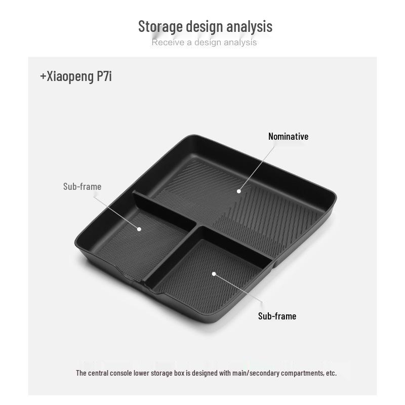 XPeng P7i Lower Center Console Organizer - Car Interior Storage Box & Decoration