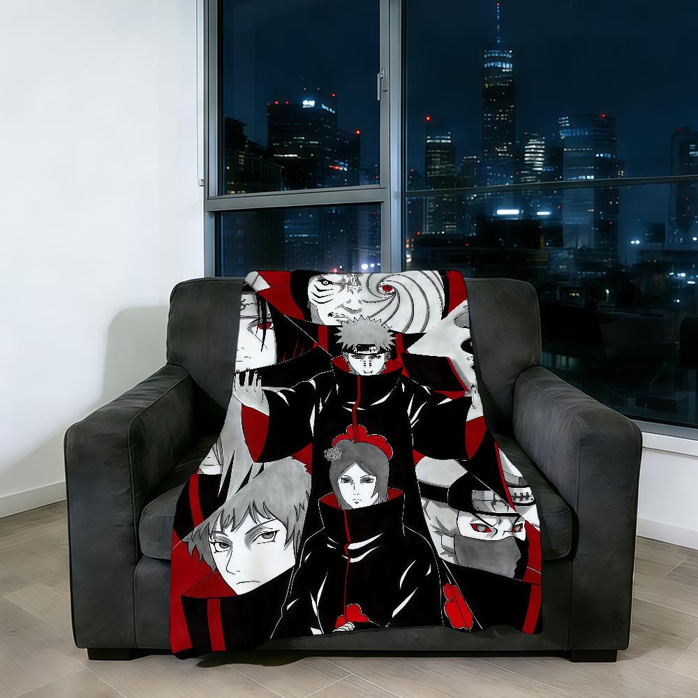 Anime N-NARUTO-ES A-Akatsuki Blanket Super Warm Comfortable Plush Throw Blanket Child Home Sofa Bedroom Gift