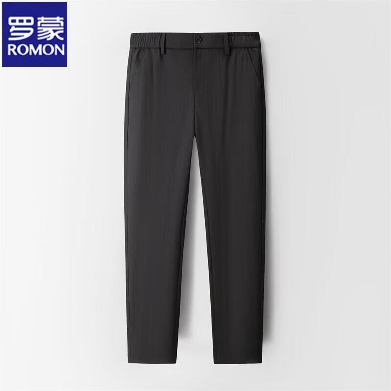 ROMON Men's Elastic Waist Casual Straight Long Pants