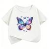 Retro Butterfly Design T-Shirt Printed T Shirt Girls' Summer Clothes Short Sleeve Tops T-Shirts Cute Boys Clothing