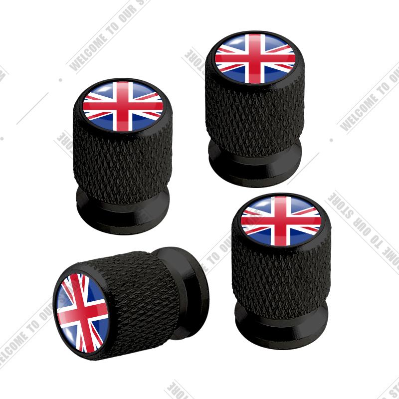 Auto CNC Aluminium UK Flagge Emblem Für Mini Cooper Jaguar Land Rover Ford Opel Honda Nissan 4 Stück Reifenventil Luftanschluss Ventilnadelkappe