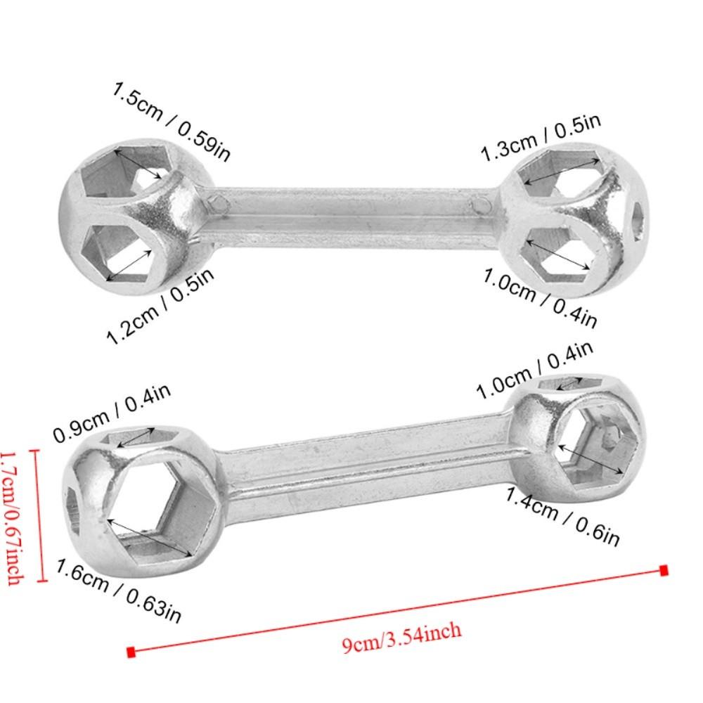 2PCS 6-15mm Hexagonal Bike Wrench 10 in 1 Cycle Spanner Portable Hex Bone Wrench  Bike Repairing