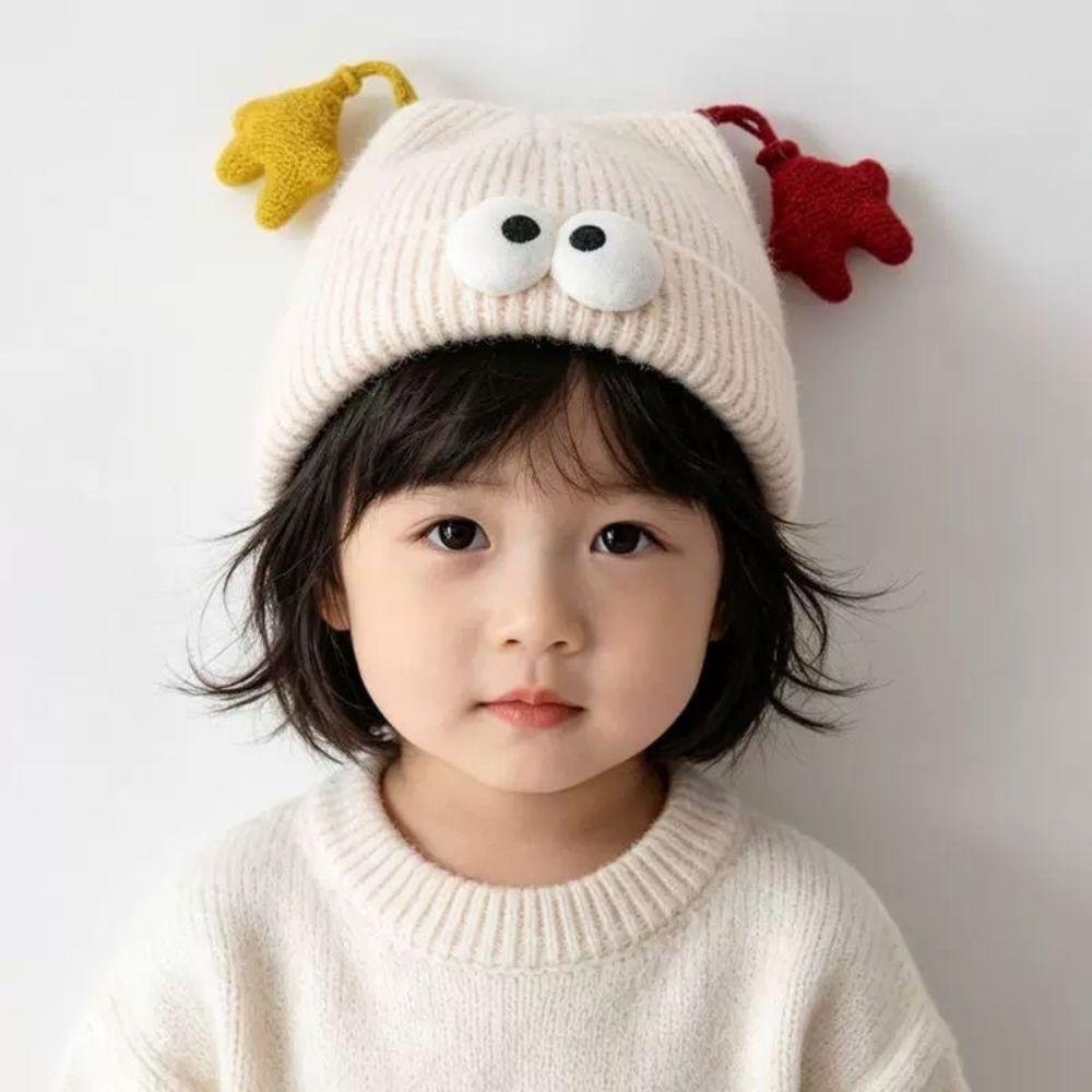 Thick Knit Kids Hat Polyester Toddler Hat Cute Baby Beanie Daily