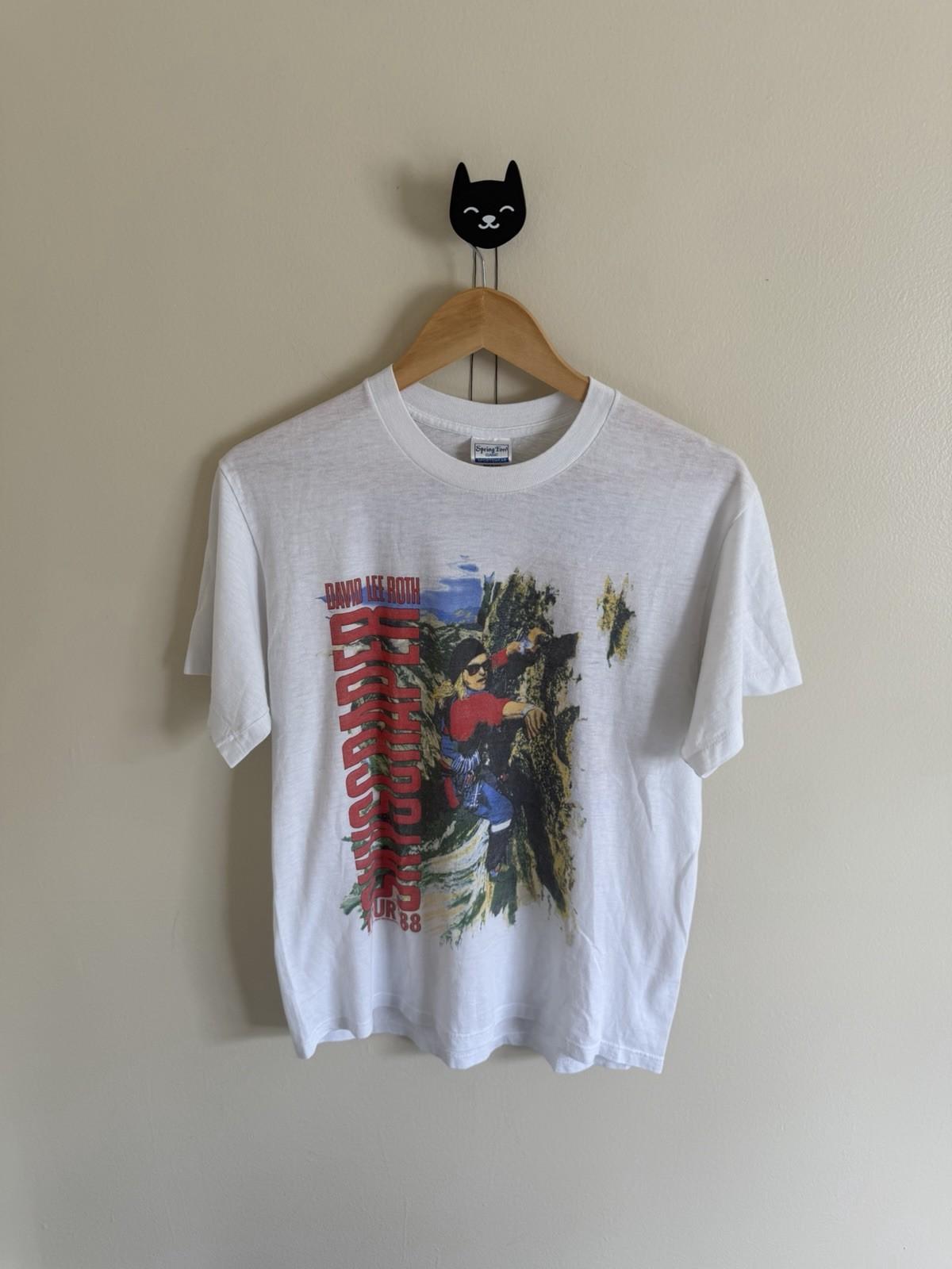 1988 David Lee Roth Vintage T- Skyscraper Official World Tour White Size L Unisex T-Shirt L