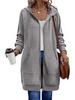 Women's Oversized Fleece Zip-Up Hoodie Sweatshirt - Autumn 2025 Jacket Coat