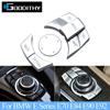 Silver Car Console CIC IDrive Multimedia Control Knob Button Cover For BMW E Series E60 E61 E81 E87 E90 E91 E92 E84 E70 E71 E72