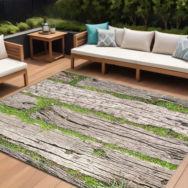 Modern Stone Decorative Mat | Outdoor Rugs | Suitable for Courtyard, Balcony, Garden, Camping, RV | Machine Washable
