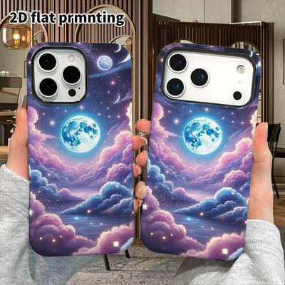 Phone Case: 2D Flat Design Suitable for iPhone 18, 17, 16, 15, 14, 13 Pro Film Protection Case, Couple Style, Dreamy Cloud Sea, Christmas and Hallowee