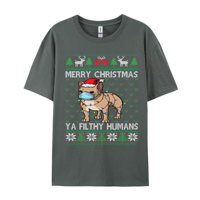 Merry Christmas Frenchie Dog Ugly Christmas French Bulldog TShirts High Quality Cotton TShirt Brand New Cool