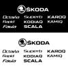 4PCS Car Door Handle Rearview Mirror Wiper Decal Sticker Decor For Skoda Octavia Rapid Fabia Superb Kodiaq Scala Karoq Kamiq VRS