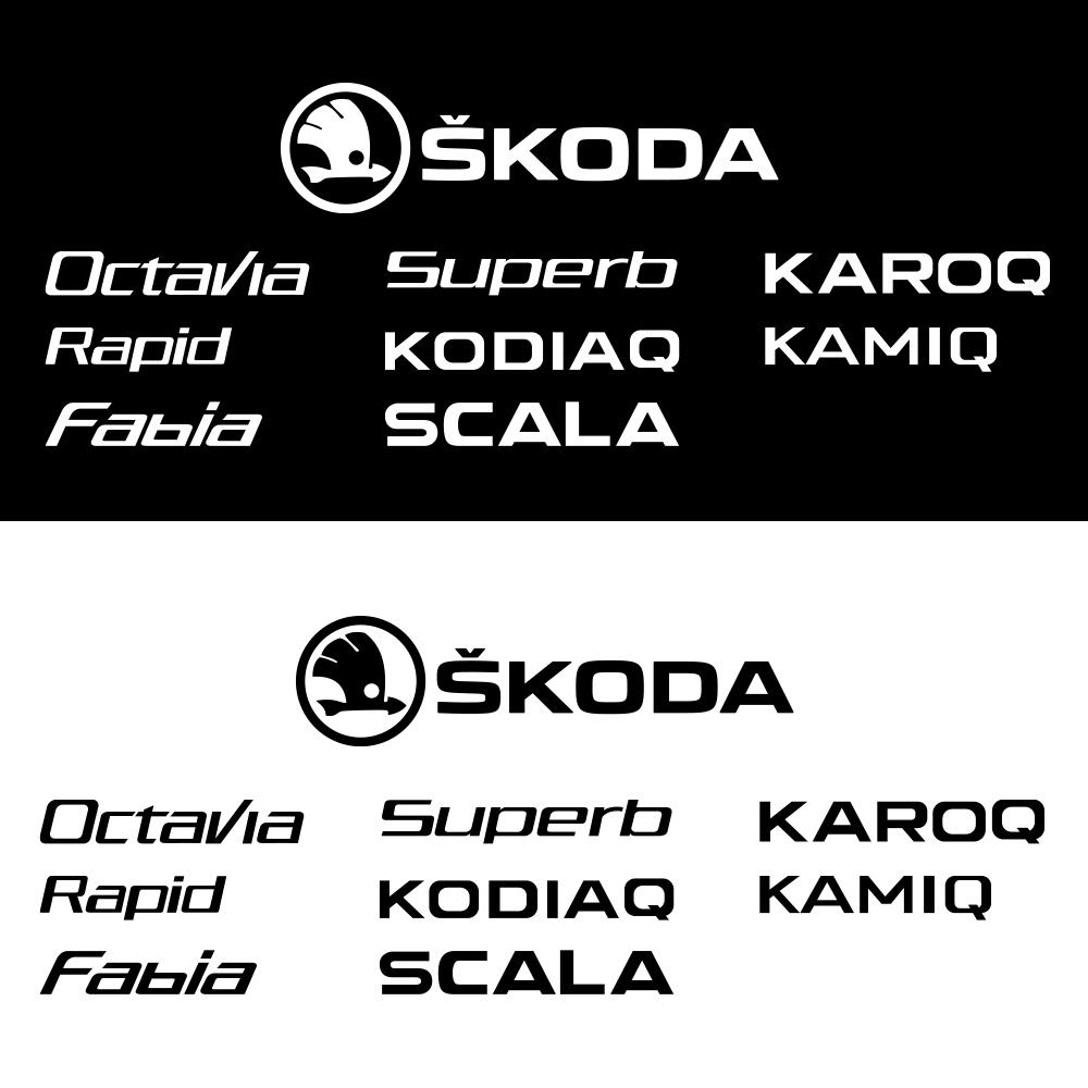 4PCS Car Door Handle Rearview Mirror Wiper Decal Sticker Decor For Skoda Octavia Rapid Fabia Superb Kodiaq Scala Karoq Kamiq VRS