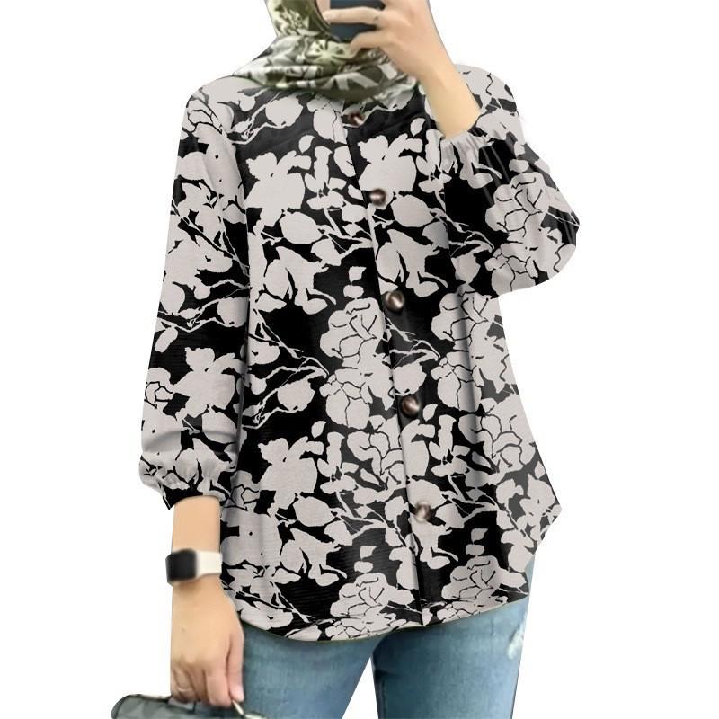 Women's Muslim Floral Puff Sleeve Shirt - New Fashion Arrival