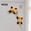Stuffed Animal Fridge Magnet Plush Decoration, Panda Magnetic Ornament, Metal Surface Raccoon Shape Refrigerator for Home Kitchen Decor