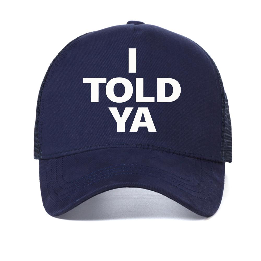 

I TOLD YA Challengers baseball cap fashion Harajuku Gothic Women caps summer Breathable mesh Snapback hats casual trucker hat Adjustable темно-синього кольору
