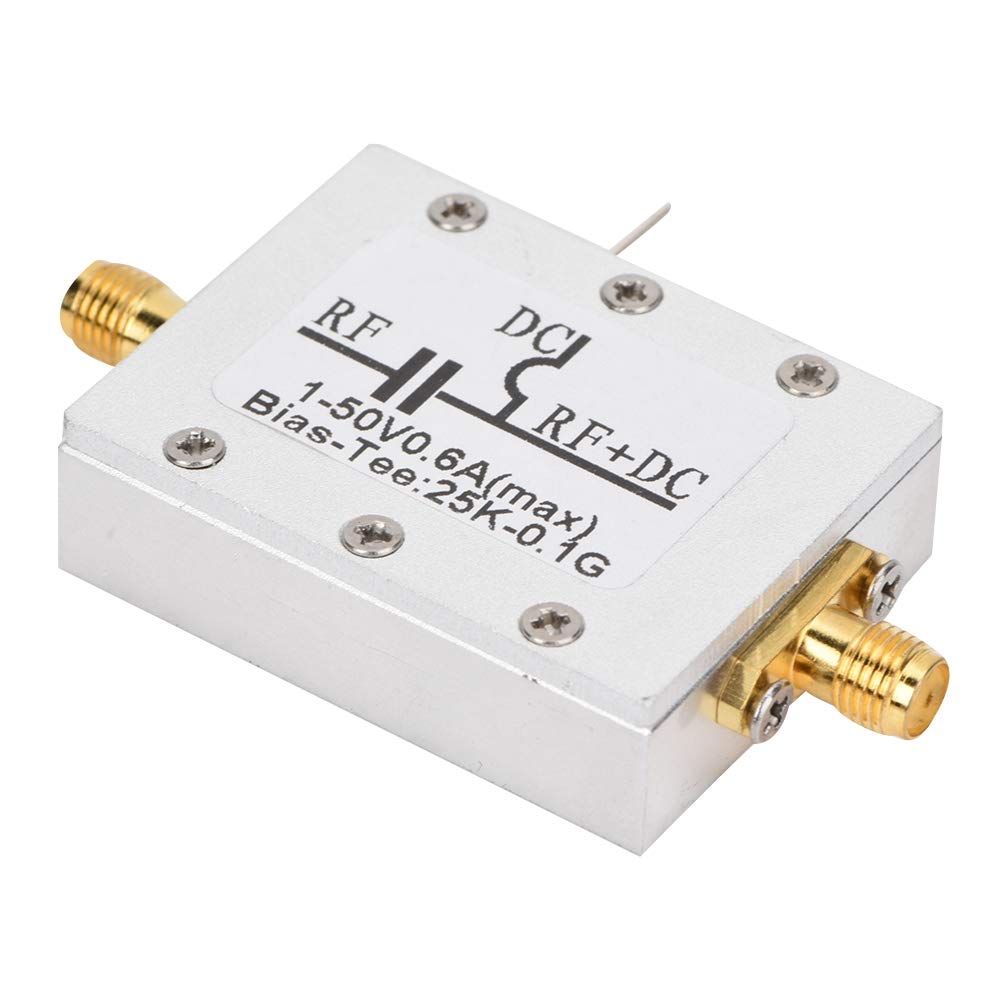 Ciglow Bias Tee Broadband, 25K-100MHz Coaxial Feed RF Broadband Radio Frequency Microwave Coaxial Bias.