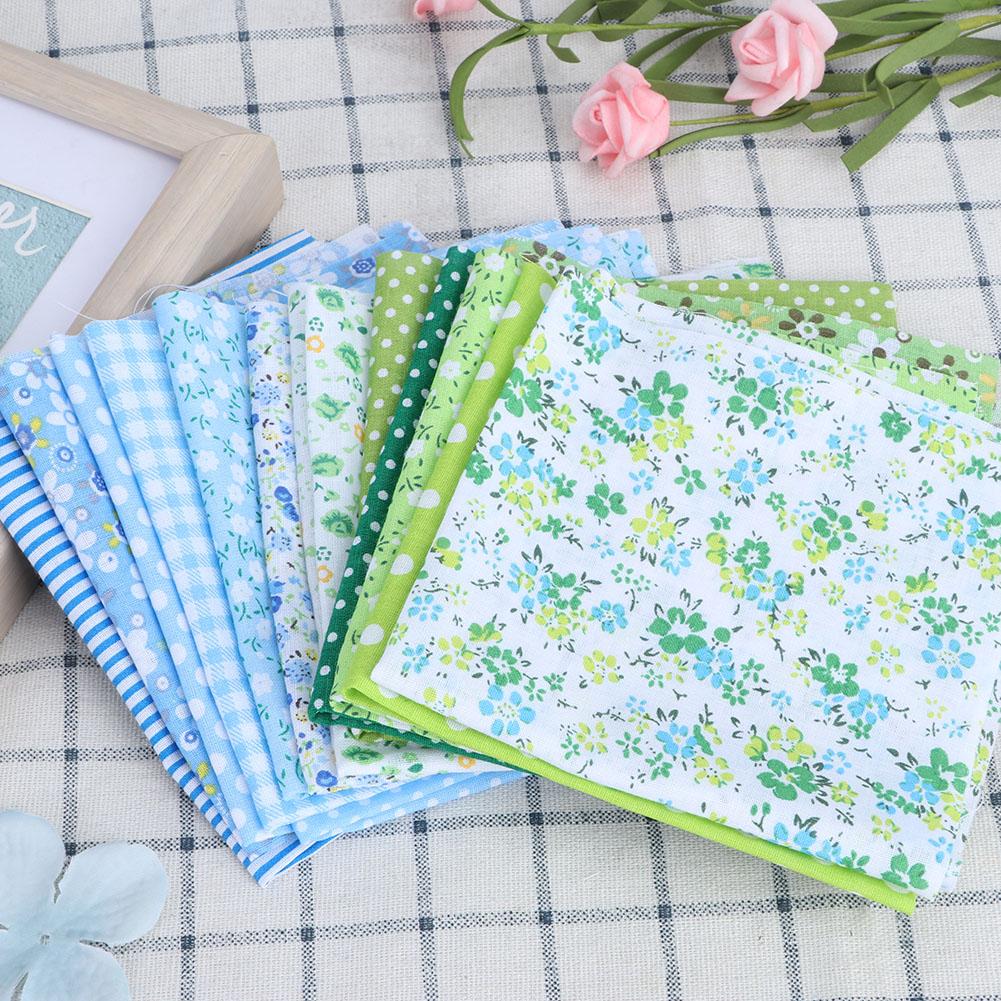 25x25cm 14Pcs Lovely Printed Flower Dot Pattern Cotton Cloth Fabric Assortment Kit Sewing DIY