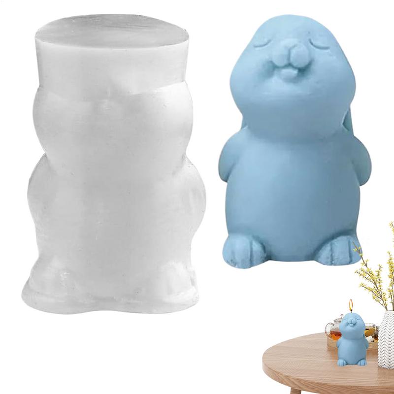 Bunny Resin Molds Silicone Easter Bunny Shape Molds Adorable Easter Bunny Aromatherapy Plaster Mold For Candle Wax