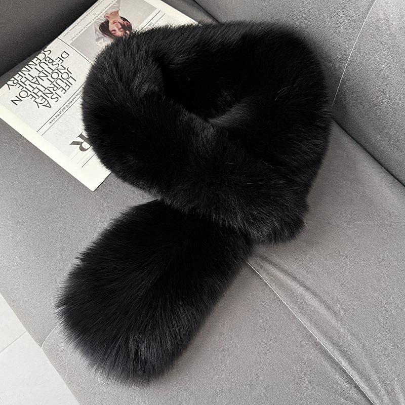 Vollpelz Beidseitig Quadratisch Fuchsfell Mode Schal Damen Koreanische Version Verdickt Warm Flauschig Nackenschutz Vielseitig