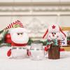 Snowman Santa Deer Candy Jar Christmas Storage Containers Bottle Candy Holder with Stuffed Decorations