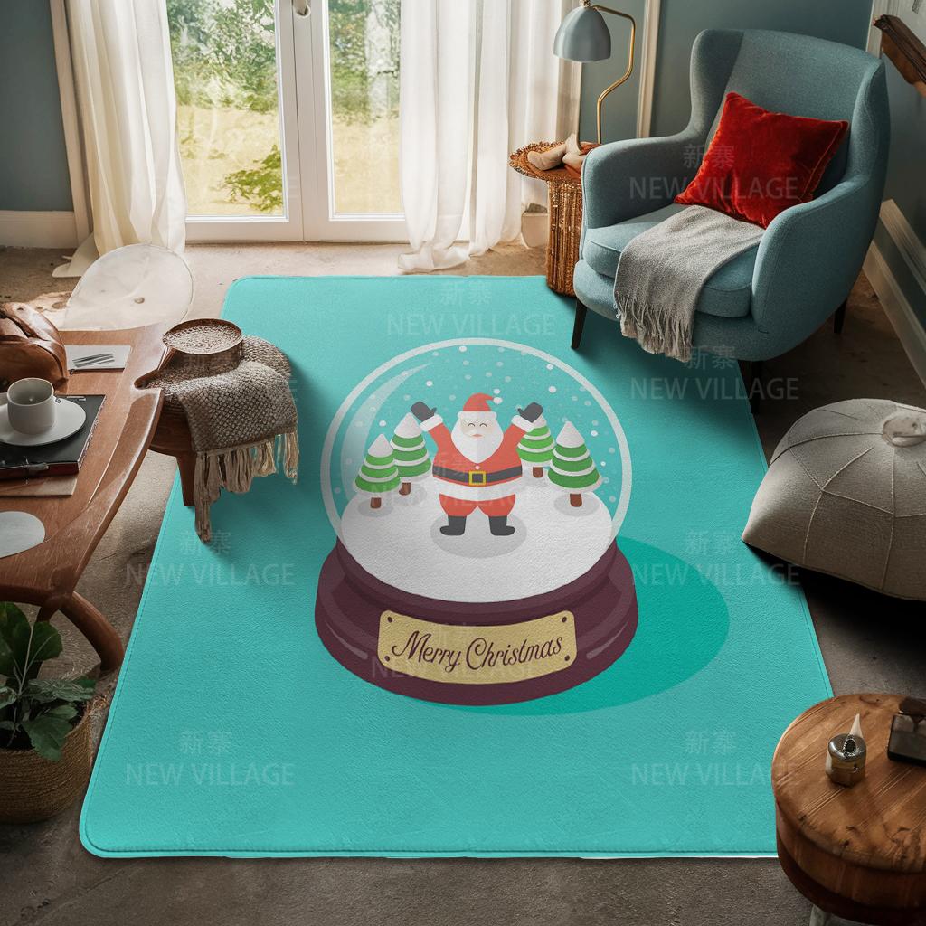 House Entrance Carpet Home Door Mat Living Room Bath Foot Bathroom Non-slip Water Absorption Rugs Bath Merry Christmas Winter