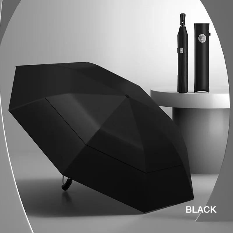 

Большой гольф-зонт 124 см Ветрозащитный Прочный, Большой 2-складной Автоматический зонт Мужской Женский, Двухслойный Автомобильный зонт Деловой стиль Aluminum&8K чёрный