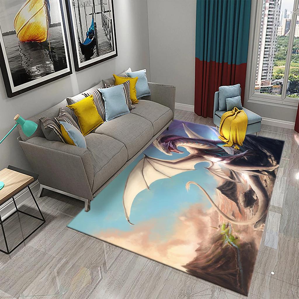 Dragon Animal Carpet for Living Room Bedroom Bathroom Soft Non-slip Mat Carpets Creative Fashion Door Large Mat Bath Mats Gifts