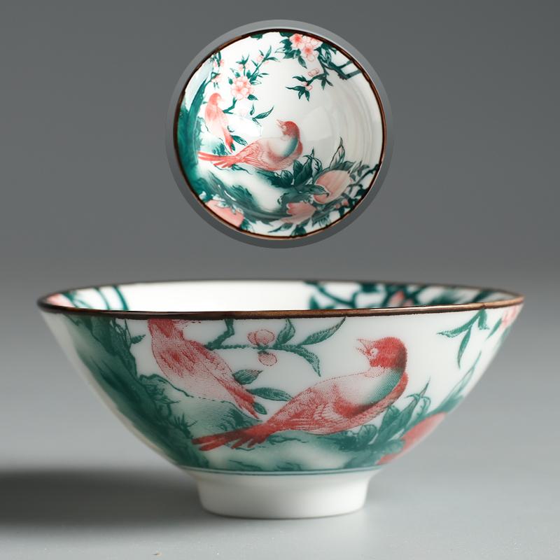 70ml Ceramic Large Master Tea Cup Blue and White Porcelain Kung Fu Tea Cup Douli Tea Bowl Personal Home Use Cup