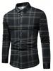 Men's Black Contrast Plaid Long Sleeve Shirt, Versatile for Daily & Commuting