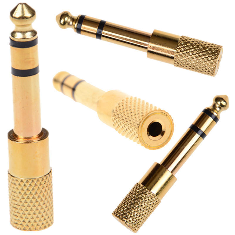 6.5Mm 1/4" Male Plug To 3.5Mm 1/8" Female Jack Stereo Headphone Audio Adapter