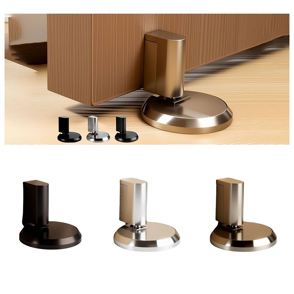 Mute Function Mechanical Locking Door Stopper No Drill Design Invisible Door Stop  Bathroom Use