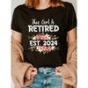 Floral Print T-shirt, Short Sleeve Crew Neck Casual Top for Summer & Spring, Women's Clothing