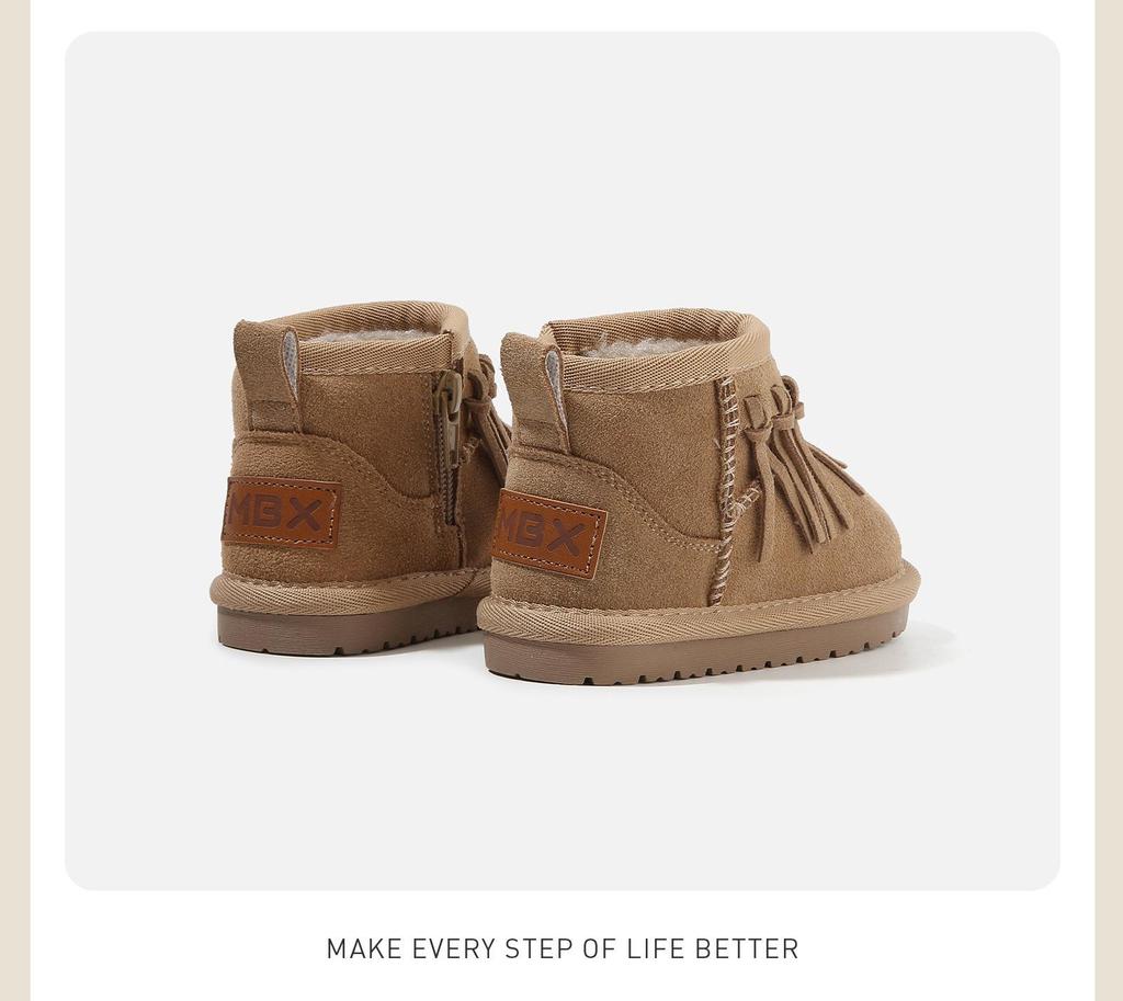 Baby Walker Girls' Snow Boots: Velvet-Lined, Non-Slip Winter Shoes