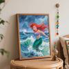 Disney The Little Mermaid Ariel Oil Painting Art Kit Hand Painted Home Decor
