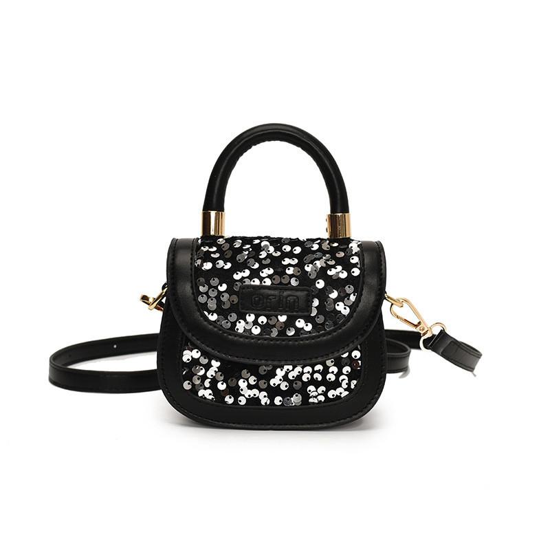 Lightweight Girls Handbag With Sequin Design And Synthetic Leather For Kindergarten Accessories