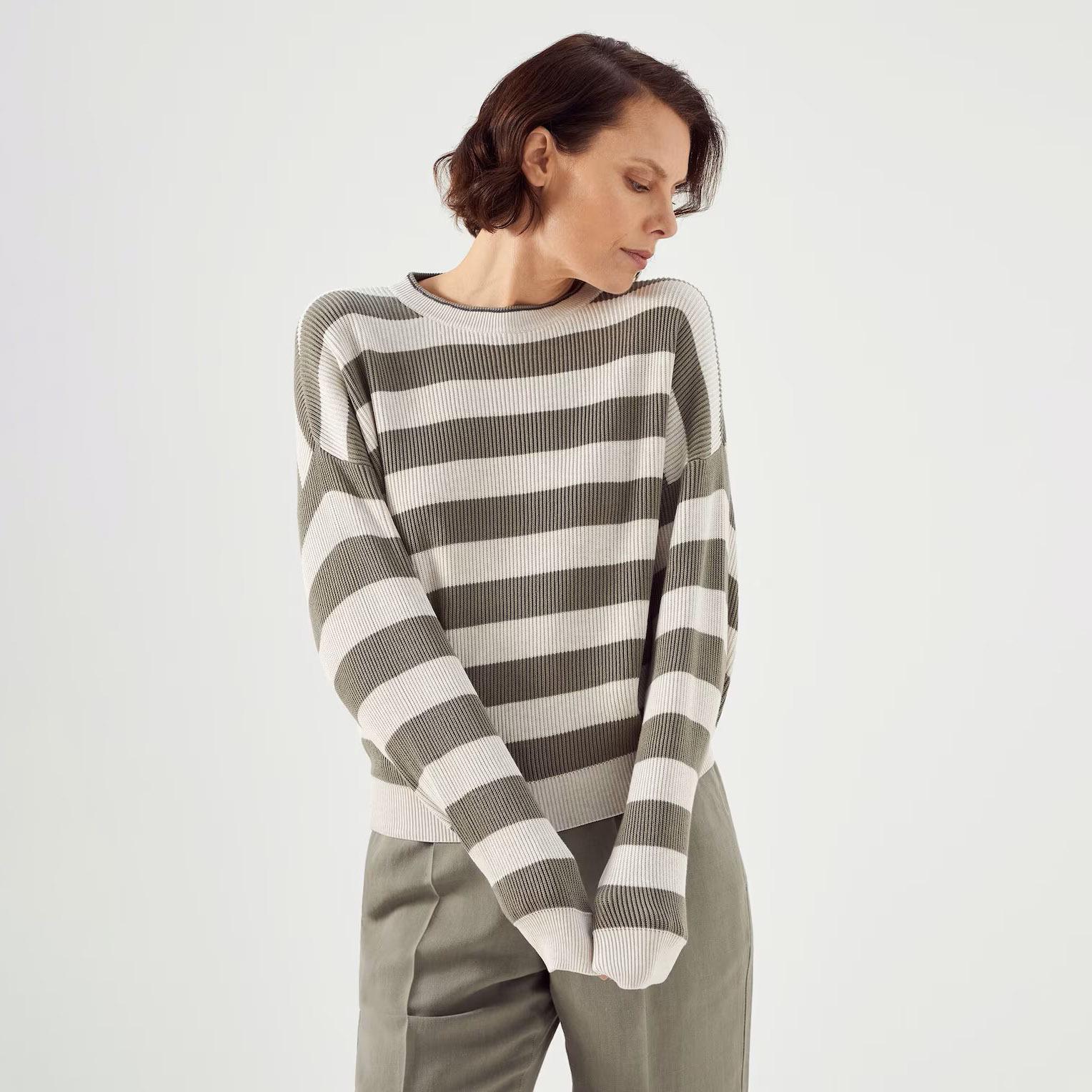 

YIJIAN Women s Casual Striped Knit Sweater - Spring Fashion Staple S