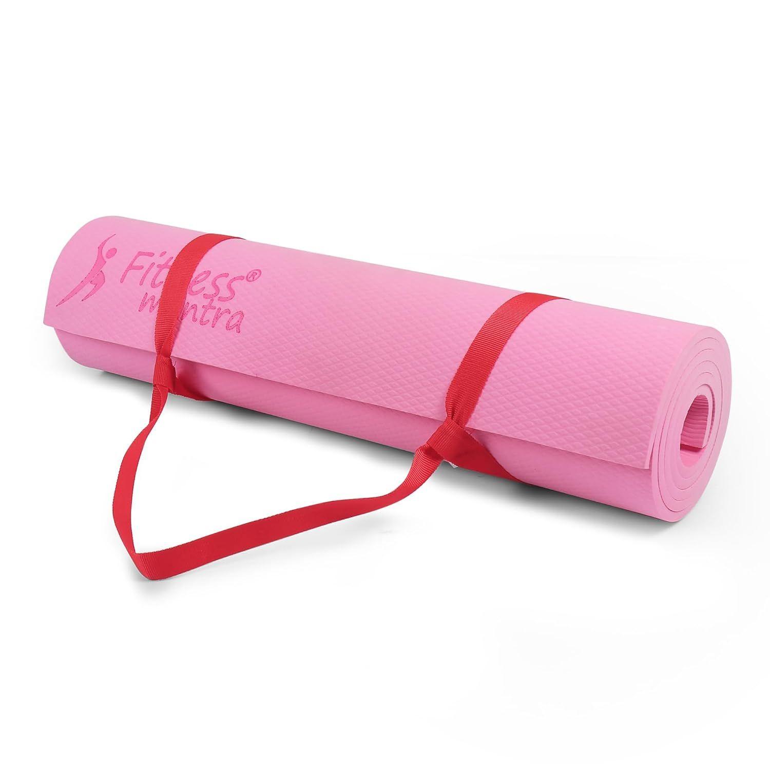 

Коврик для йоги EVA толщиной 6 мм с ремнем для переноски для тренировок в спортзале и занятий йогой с толщиной, нескользящий коврик для йоги для мужчин и женщин (синий) 183L x 61W x 0.6Th CM