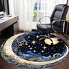 1pc Moon Stars Office Round Area Rug, Under Office Chairs Bedroom Living Room Home Decor, Room Deco