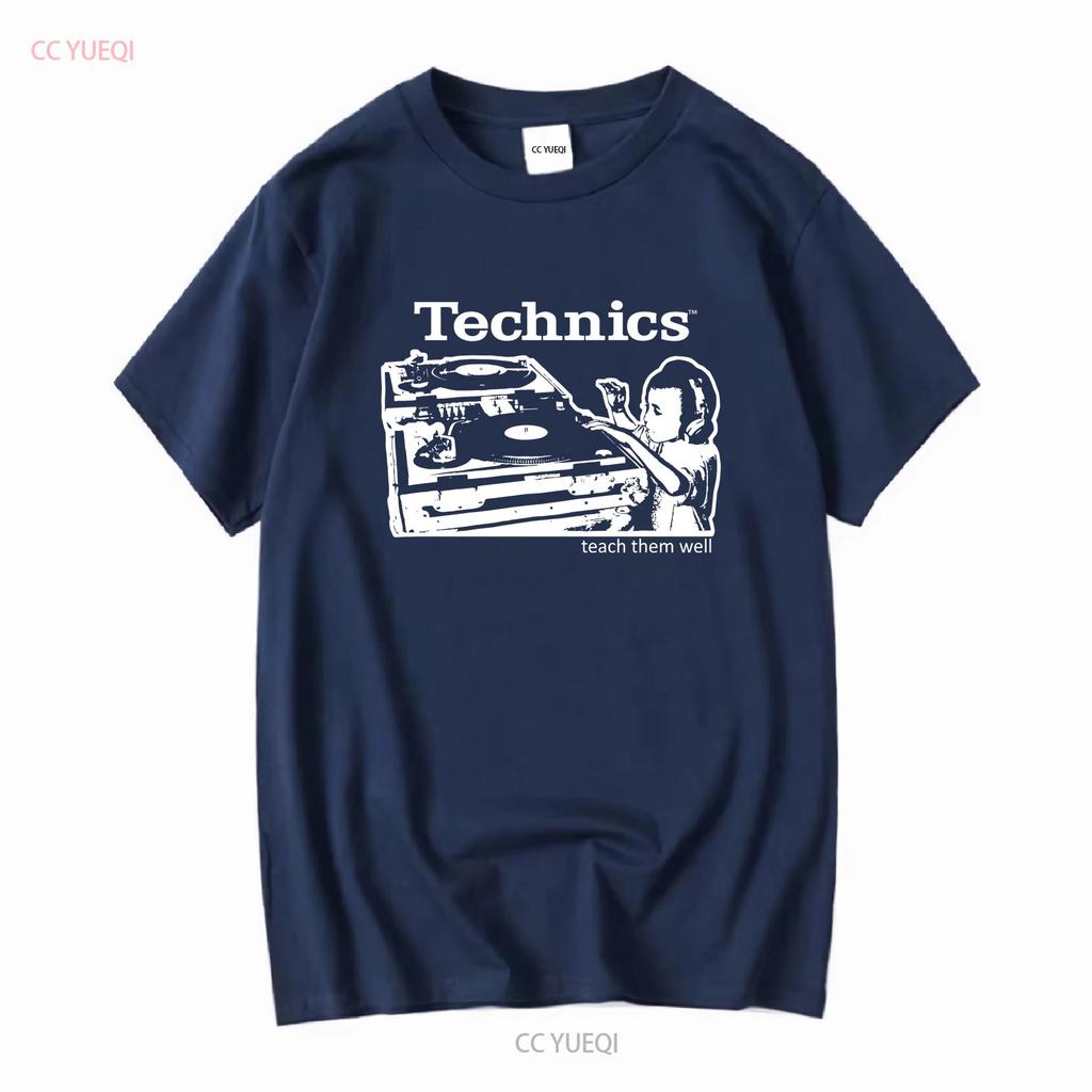 Technics Turntable Teach Them Well DJ T Shirt XL Vintage Washed Slightly Soft Unisex Stretched Homme Breathable Streetwear
