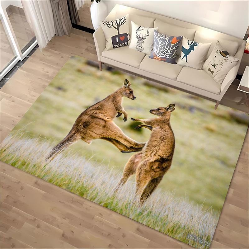Australia Kangaroo 3D HD Area Carpet,Rugs for Living Room Tapete for Bedroom Sofa Kitchen Doormat Decor,Kid's Non-slip Floor Mat