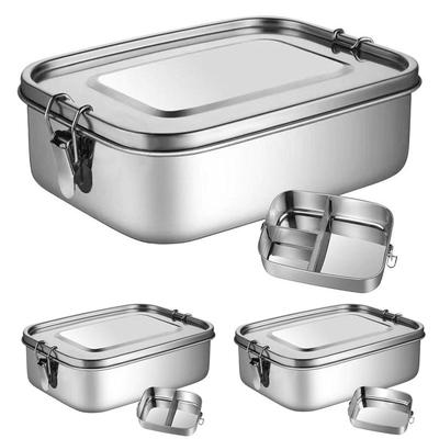 Separat Bento Matlåda 304 Rostfritt Stål Matlåda Baby Barn Student Utomhus Camping Picknick Bento Låda Porslin Förseglad Låda