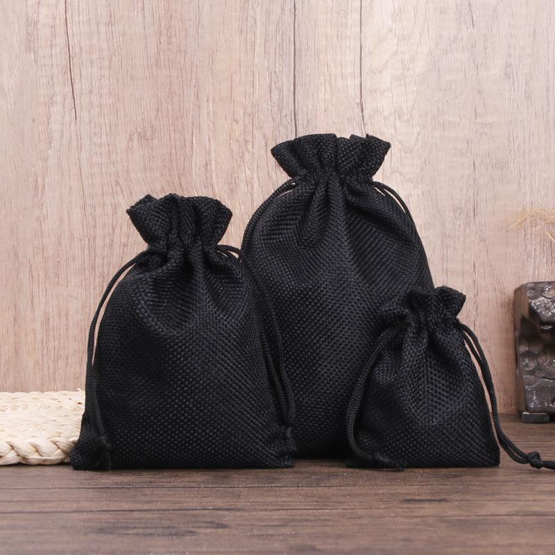 Imitation Linen Drawstring Pouch: Jewelry Storage & Christmas Gift Sachet