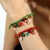 Christmas Elk Bell Couple Bracelet, Cartoon Oil Drip Adjustable Santa Cane Bracelet