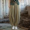 Ramie Cotton Distressed Patchwork Lantern Pants - Women's Spring/Summer Pumpkin Long Pants
