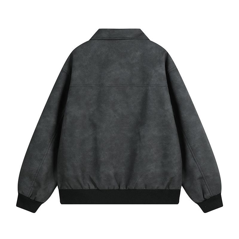 The Same Style for Men and Women, New American Style Retro Textured Lapel Jacket, Tie-dye Trendy Handsome Top Jacket