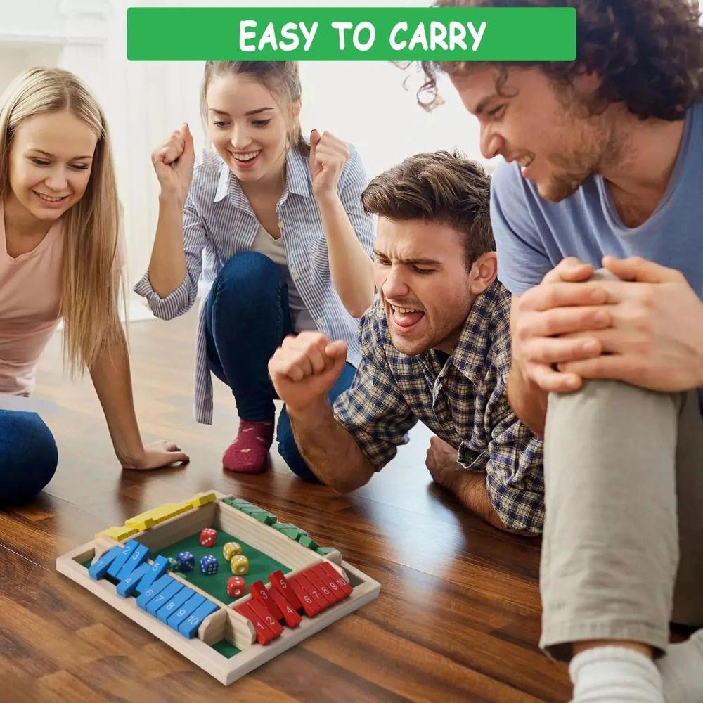 Developing Intelligent Table Board Game Toy Shut The Box Four-Sided Flip Card Game  Family Party