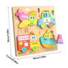 New Multicolor Wooden 3D Puzzle Fruits Dinosaur Hand-eye Coordination Early Education Puzzle Cartoon Animal Animals Jigsaw